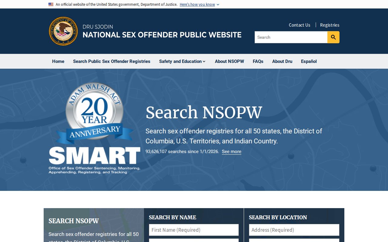 Darlington County sex offender search through the national NSOPW portal