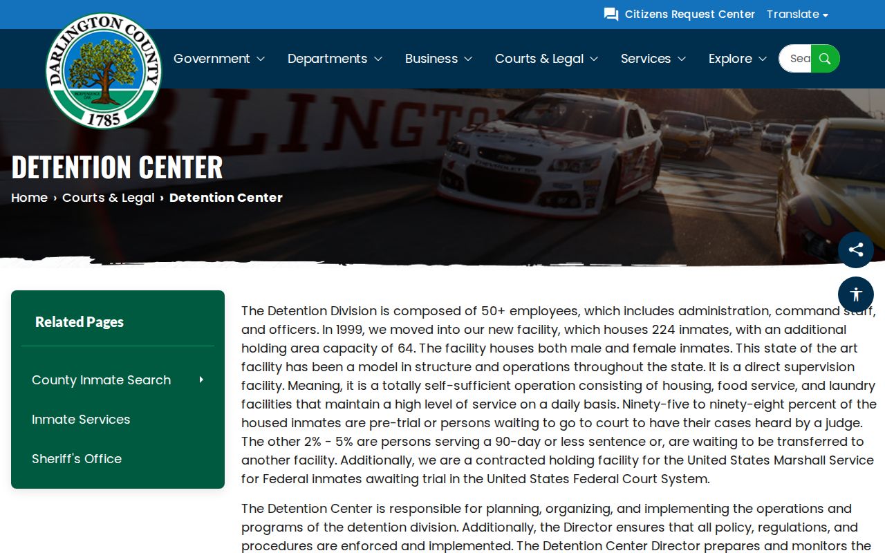 W. Glenn Campbell Darlington County jail records page